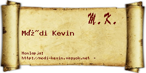 Módi Kevin névjegykártya